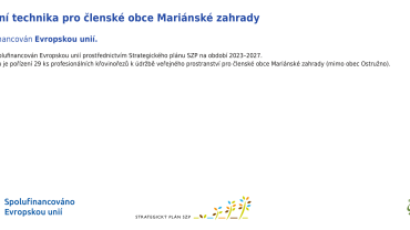Zahradní technika pro členské obce Mariánské zahrady