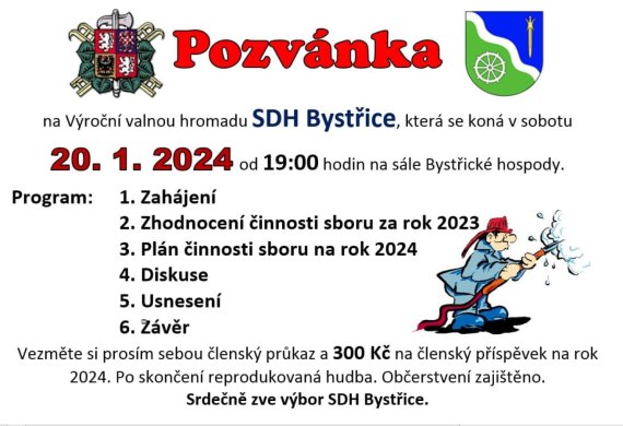 Výroční schůze hasičů