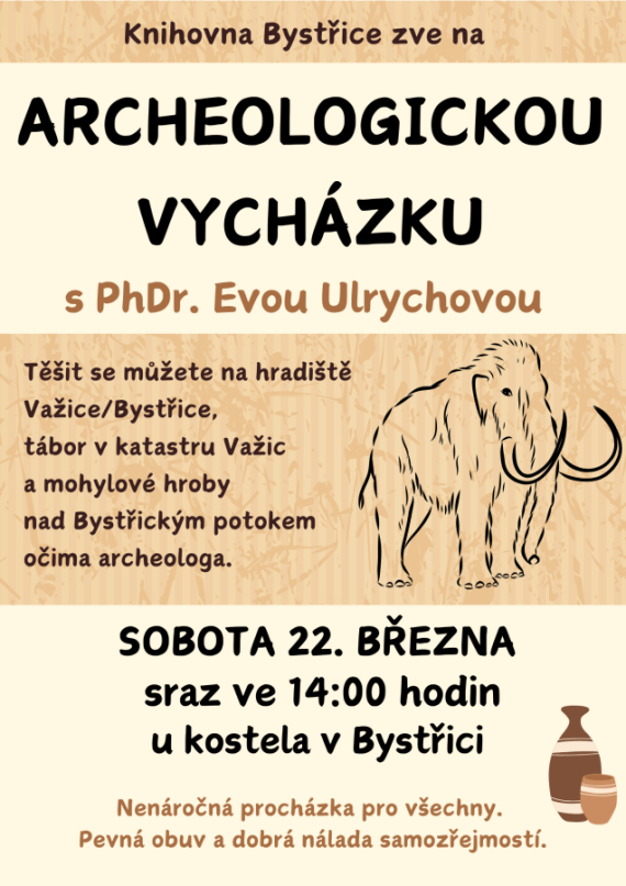 Archeologická vycházka s Evou Ulrychovou kolem Bystřice