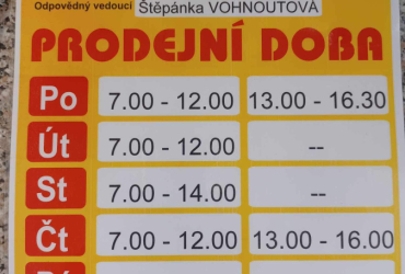 Otevírací doba bystřického Coopu